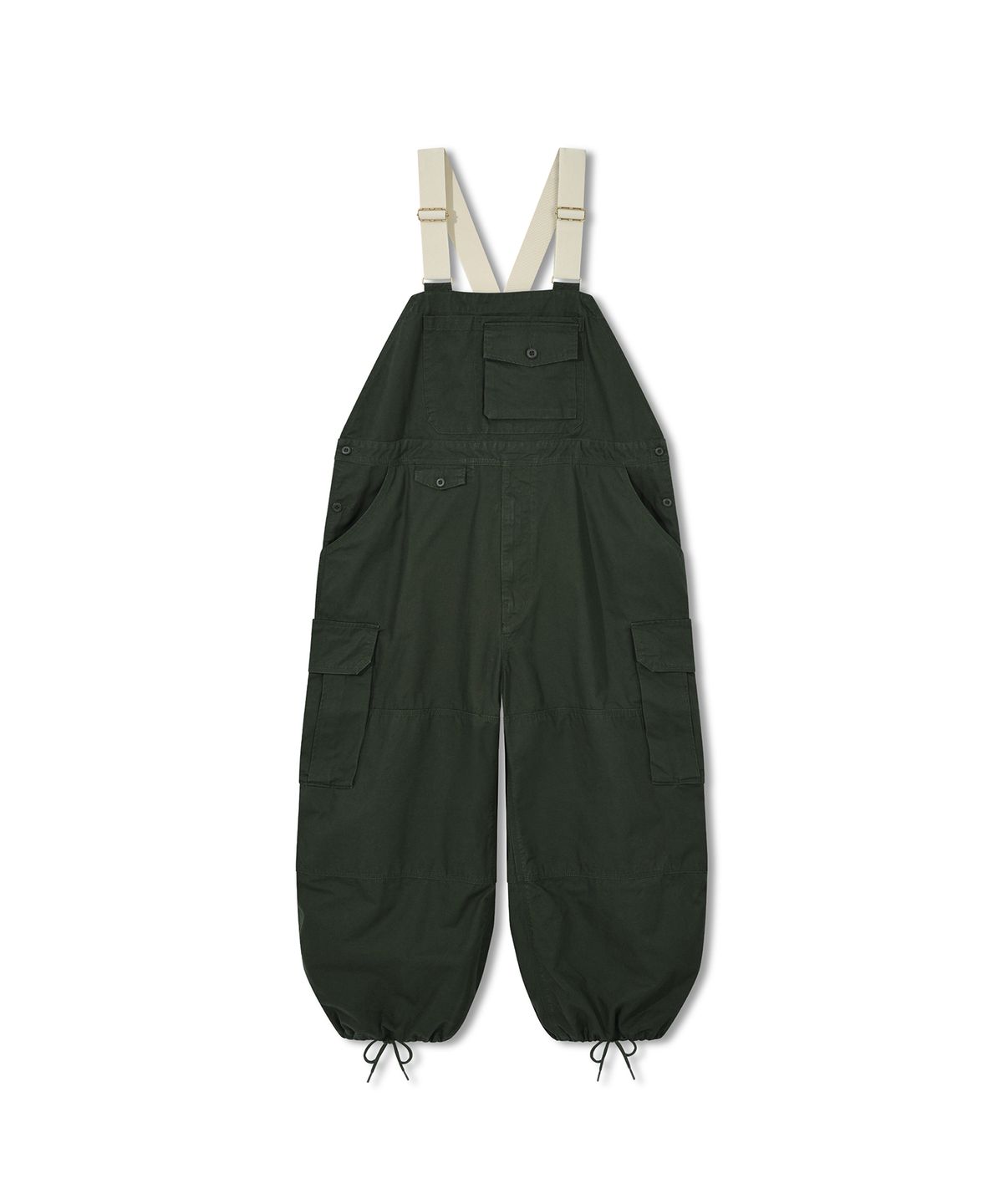앵글런(ANGLAN) Backsatin Work Wide Overall - Khaki