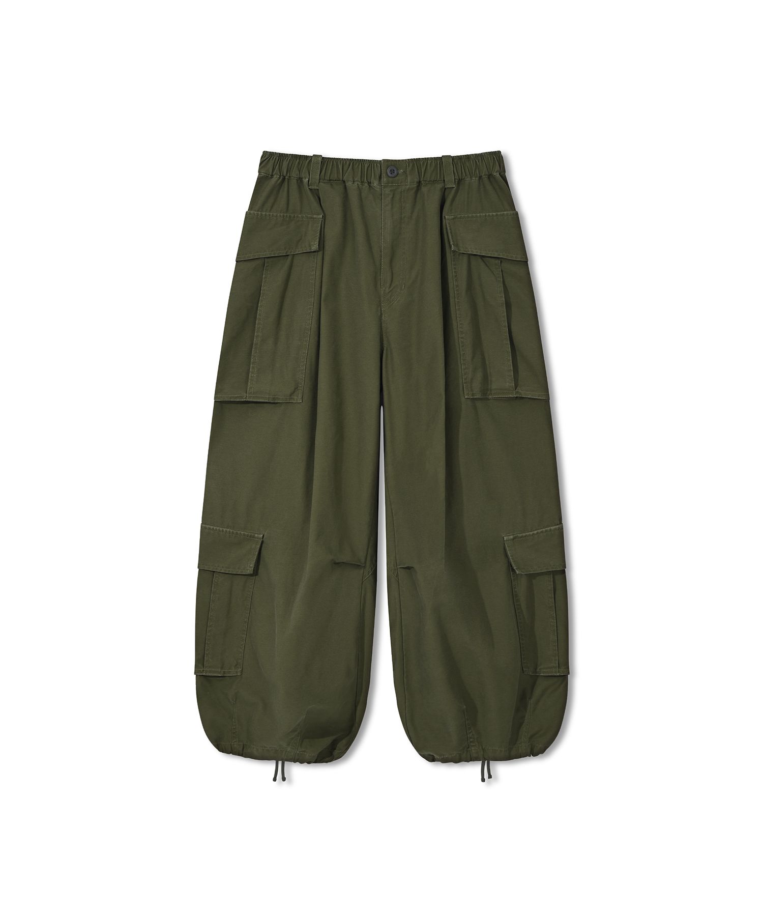 MUSINSA | ANGLAN Double Jungle Cargo Balloon Pants - Khaki