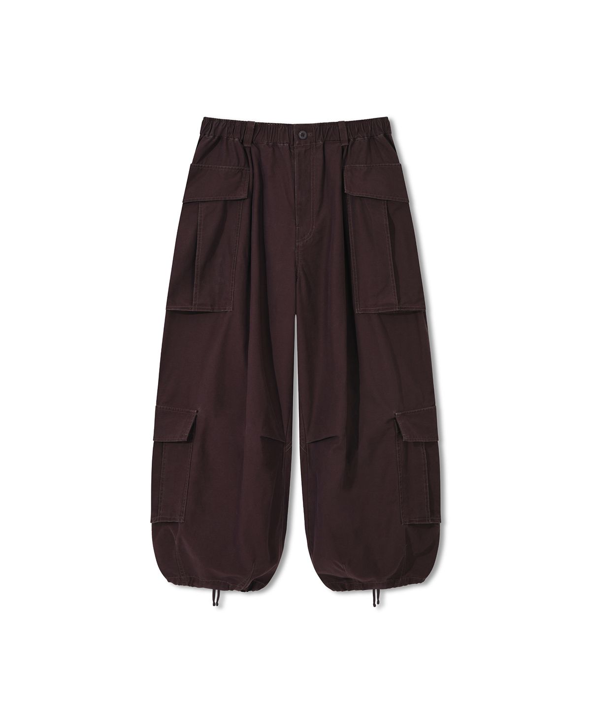 앵글런(ANGLAN) Double Jungle Cargo Balloon Pants - Dark Purple