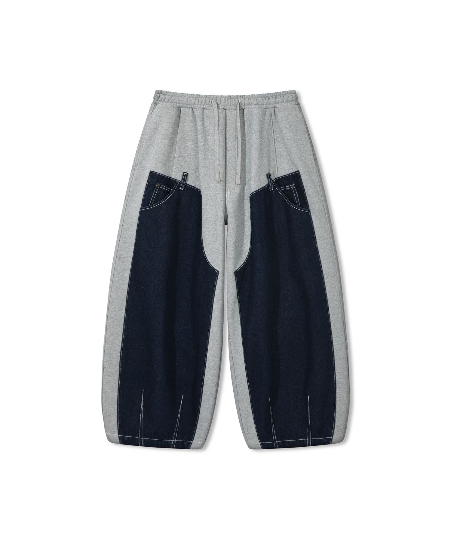 【ANGLAN】24FW★ [AG] Denim Double Sweat Balloon Pants AG] Denim Double Sweat Balloon Pants - Black - ANGLAN