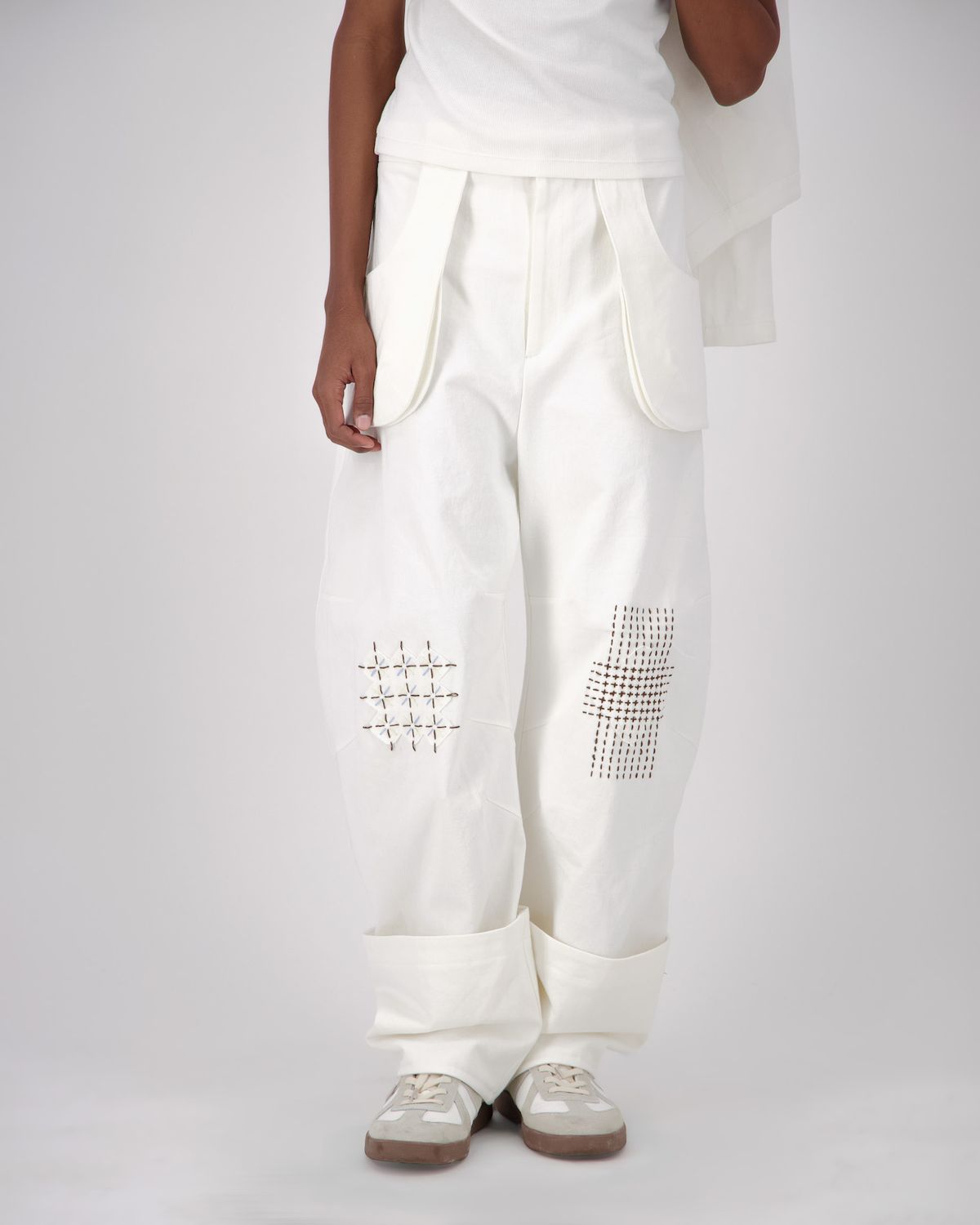 에키에타(EKIETA) Posy-pot Pants in Ivory