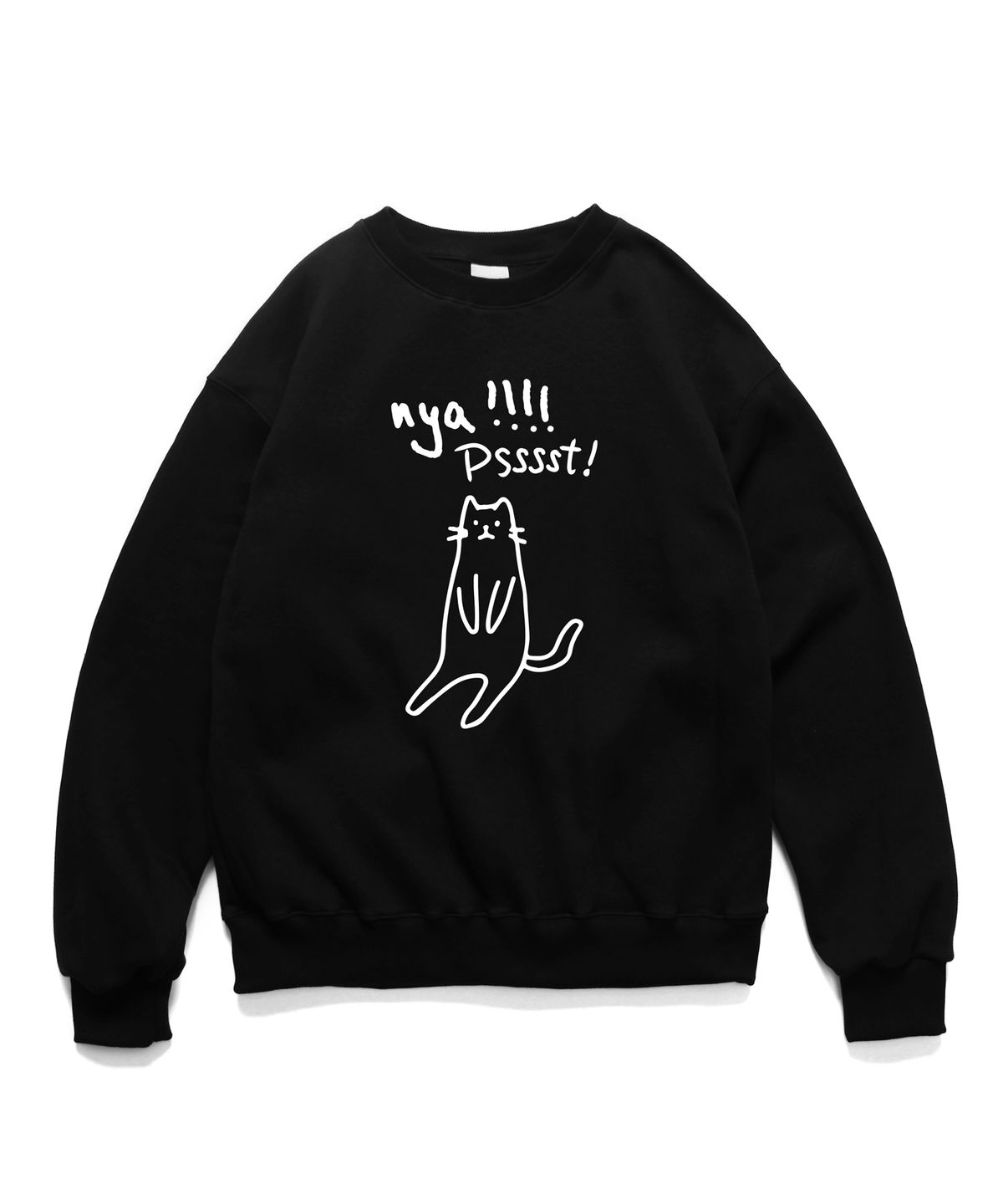 앱놀머씽(ABNORMALTHING) PSSST 크루넥 블랙 (PSSST CREWNECK BLACK)