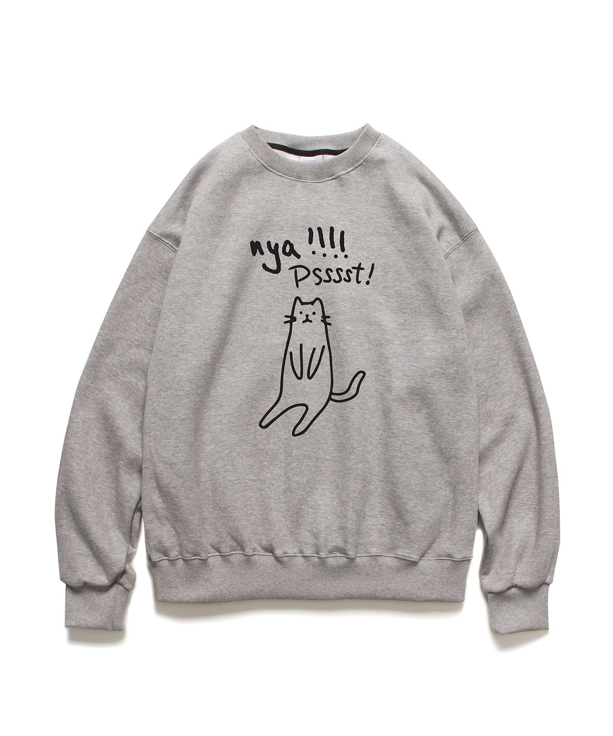 앱놀머씽(ABNORMALTHING) PSSST 크루넥 그레이 (PSSST CREWNECK GREY)