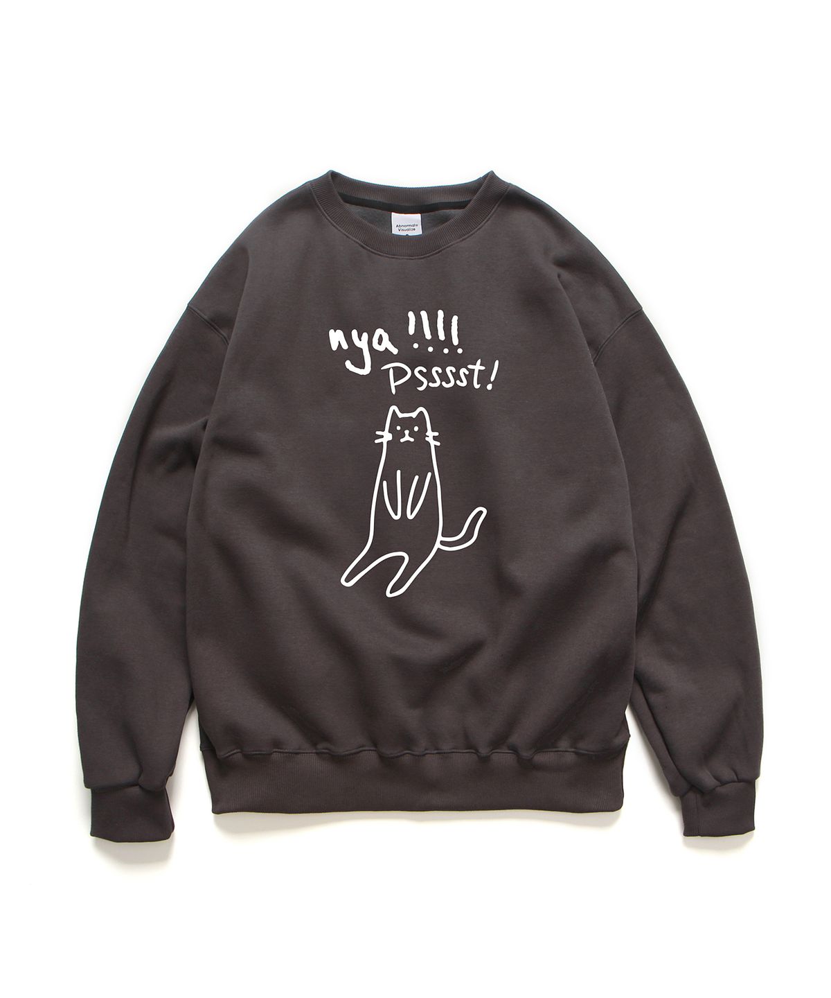 앱놀머씽(ABNORMALTHING) PSSST 크루넥 다크그레이 (PSSST CREWNECK DARK GREY)