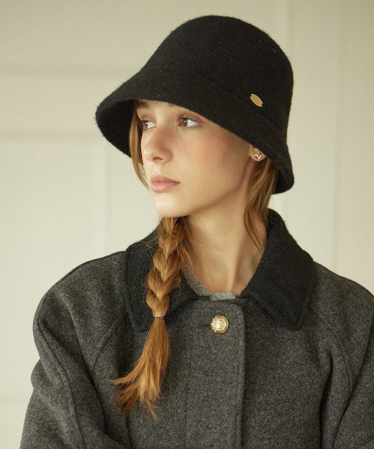 논로컬(NONLOCAL) Classic Knit Bucket Hat - Black