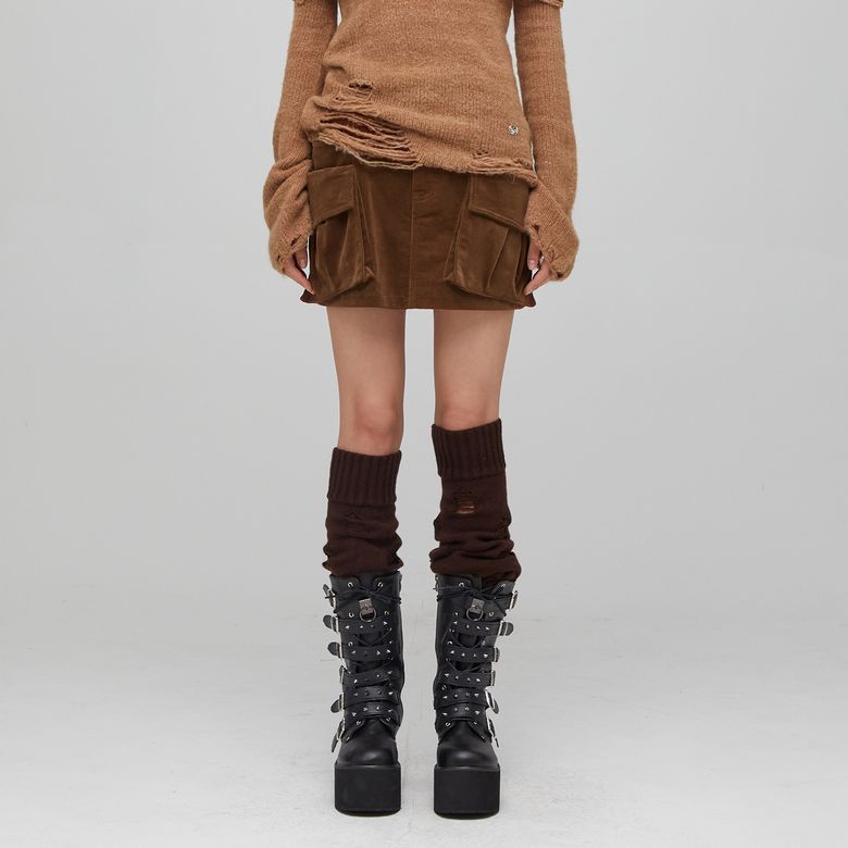 CORDUROY CARGO MINI SKIRT BROWN BQ4WS004