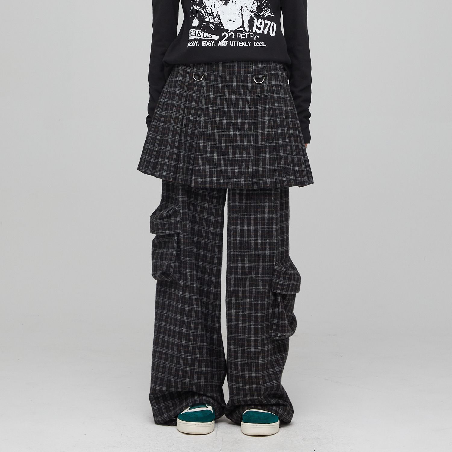 [LALAFOX] LYLON SKIRT LAYERED TRACK PANTS/追跡付 MUSINSA公式 | LALAFOX LYLON SKIRT LAYERED TRACK PANTS