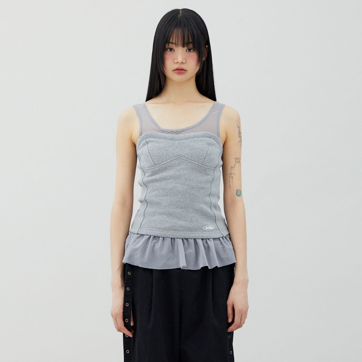 라라폭스(LALAFOX) SWEAT SLIM TUBE TOP GREY BQ4CV002