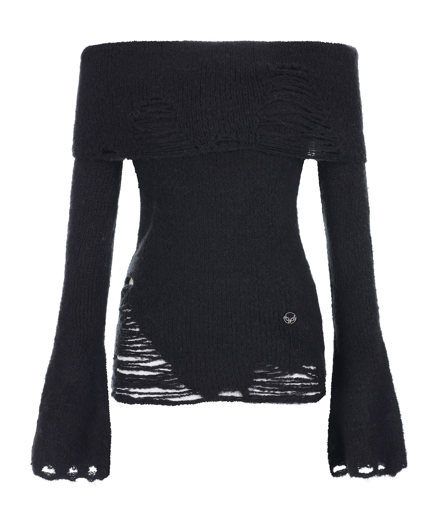 KNIT OFF-SHOULDER SLIM KNIT BLACK BQ4KL010