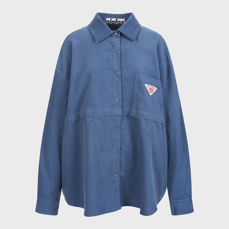 OVERSIZED CORDUROY DETACHABLE SHIRT BLUE BQ4CB004