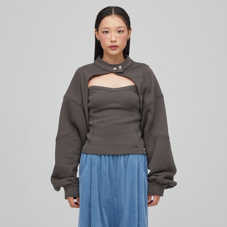 BIKER SWEAT BOLERO CHARCOAL BQ4CG003