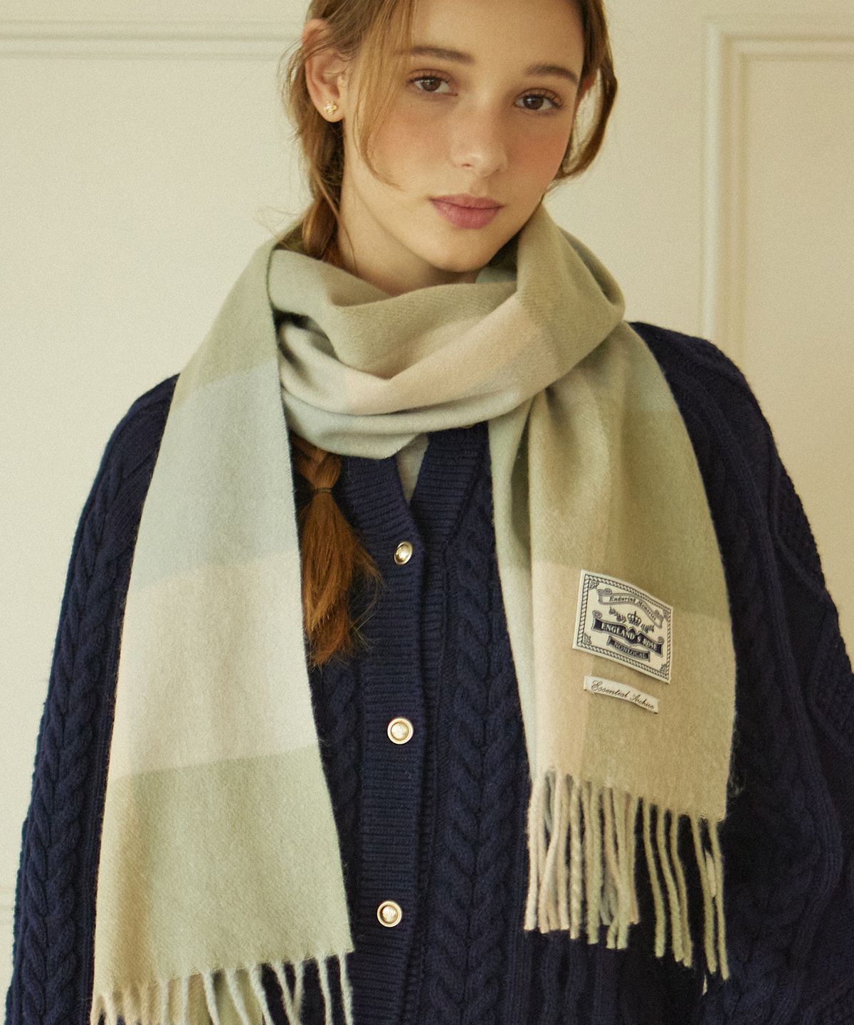 논로컬(NONLOCAL) Holiday Check Blend Muffler - Mint Check