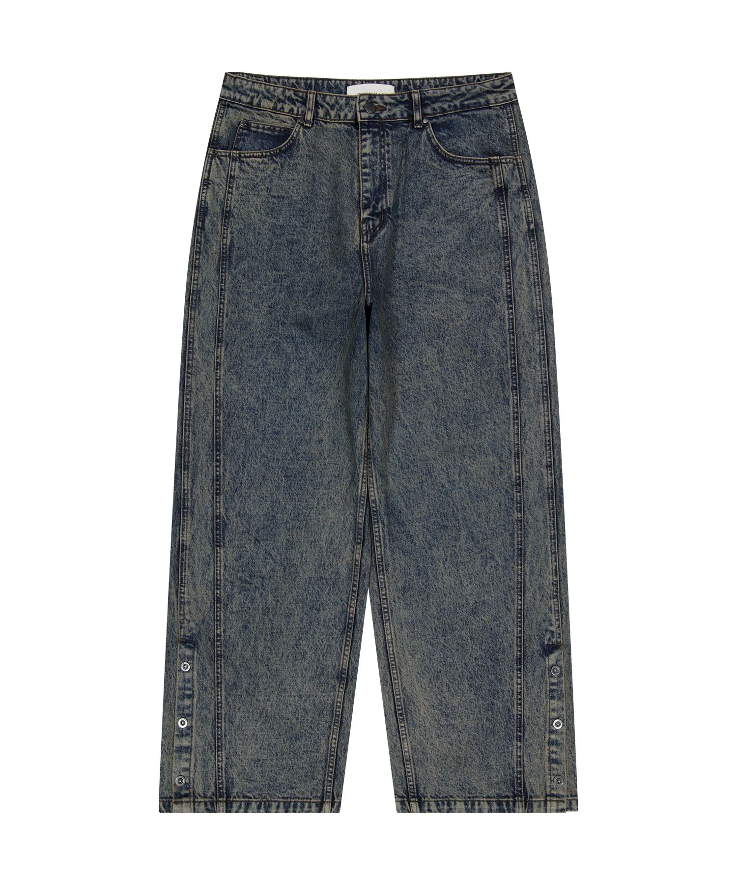 washed denim slitted pants RECTO - ISLA FRONT SLIT MEDIUM