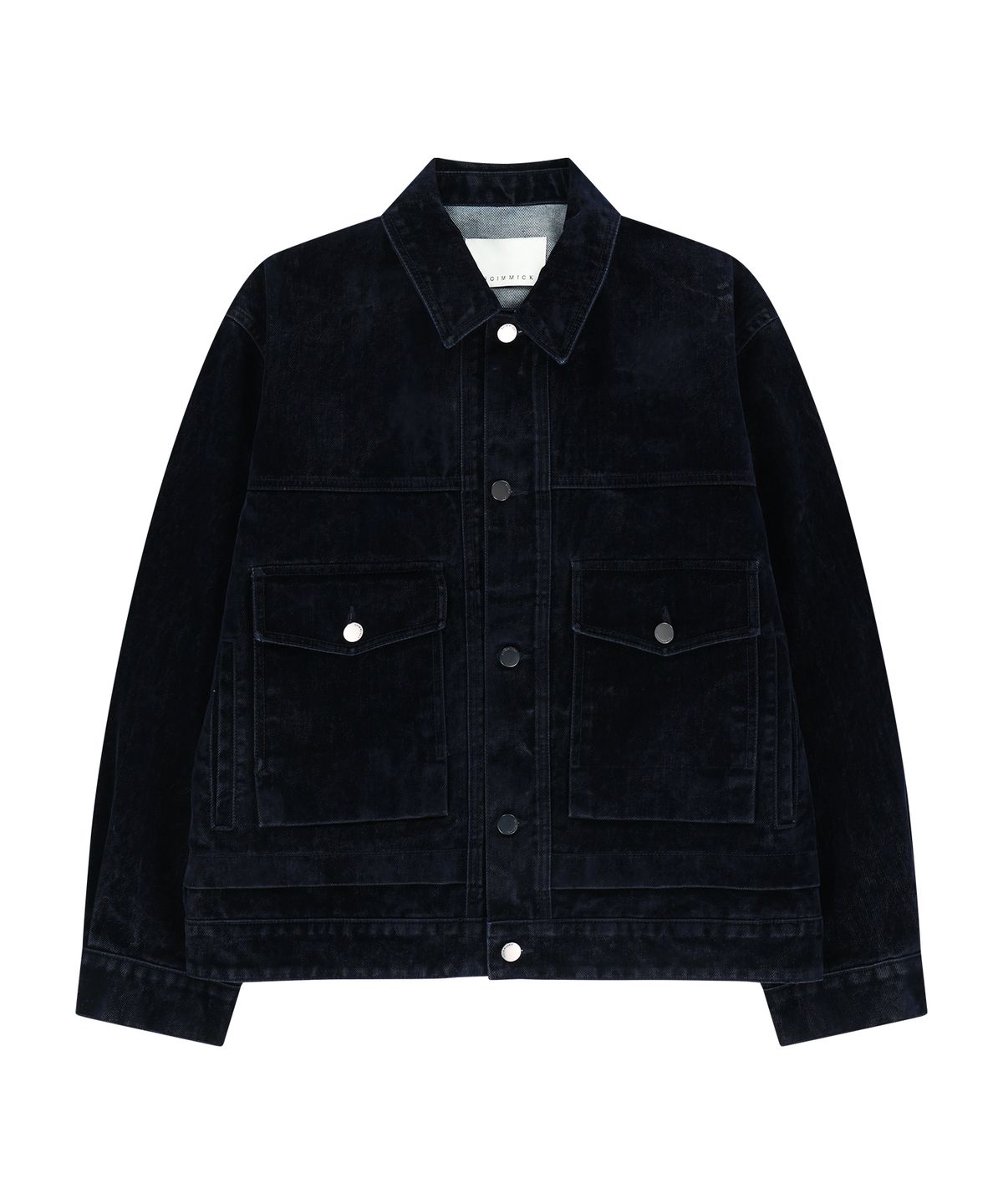 언지미크(UNGIMMICK) VELVET DENIM TRUCKER JACKET (NAVY)