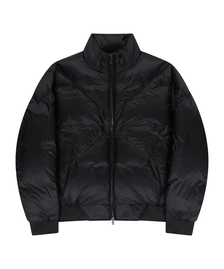 DIAGONAL QUILTED GOOSE DOWN JACKET (BLACK)