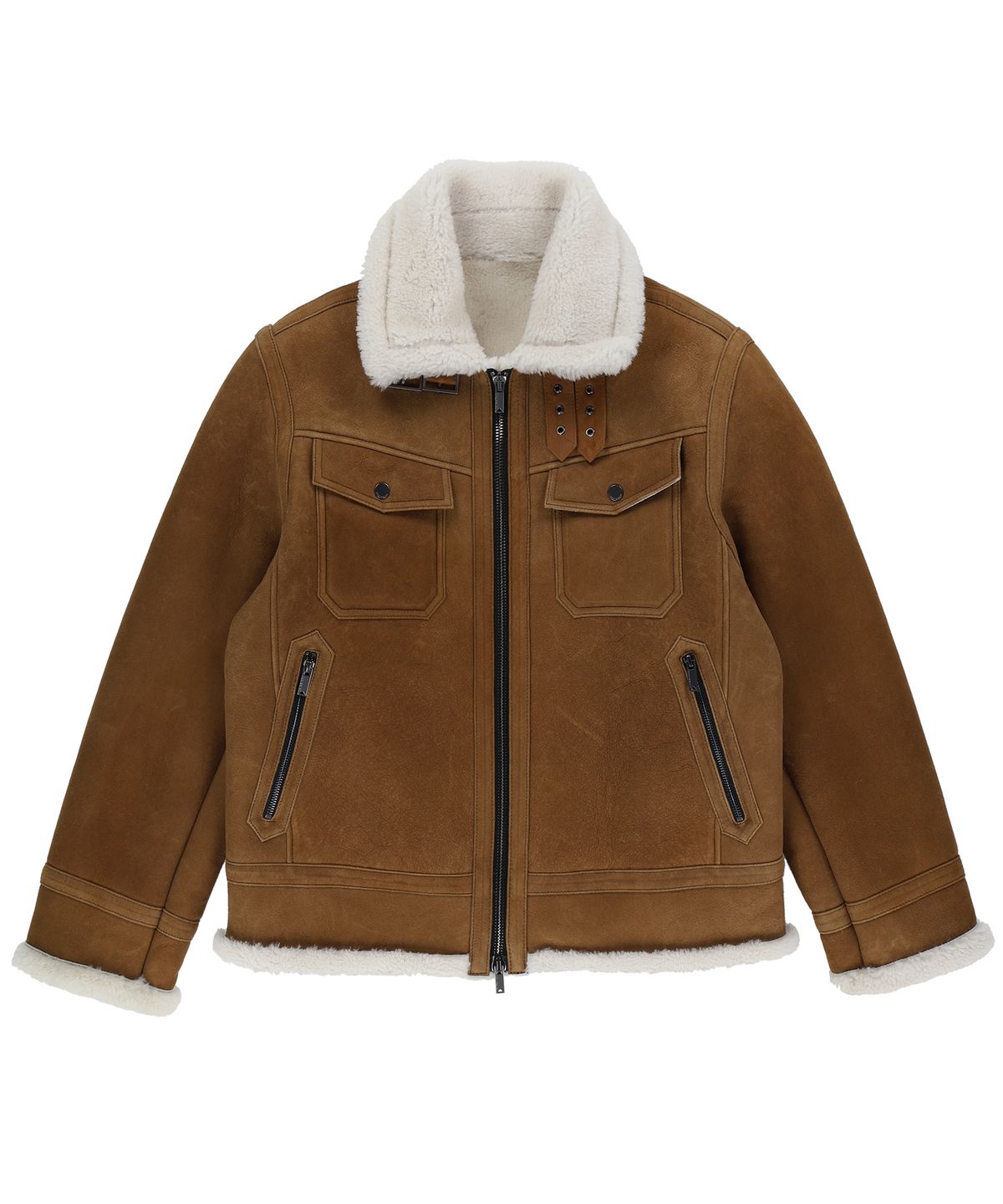 언지미크(UNGIMMICK) SHEARLING TRUCKER JACKET (COGNAC / LAMBSKIN)