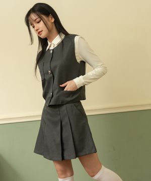 여성 클래식 베스트 스커트 셋업