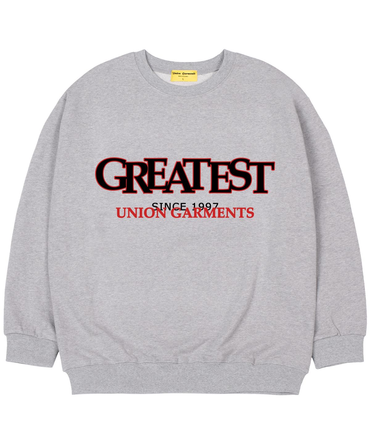 유니온가먼츠(UNION GARMENTS) [기모]그레이티스트 오버핏 맨투맨 티셔츠 그레이