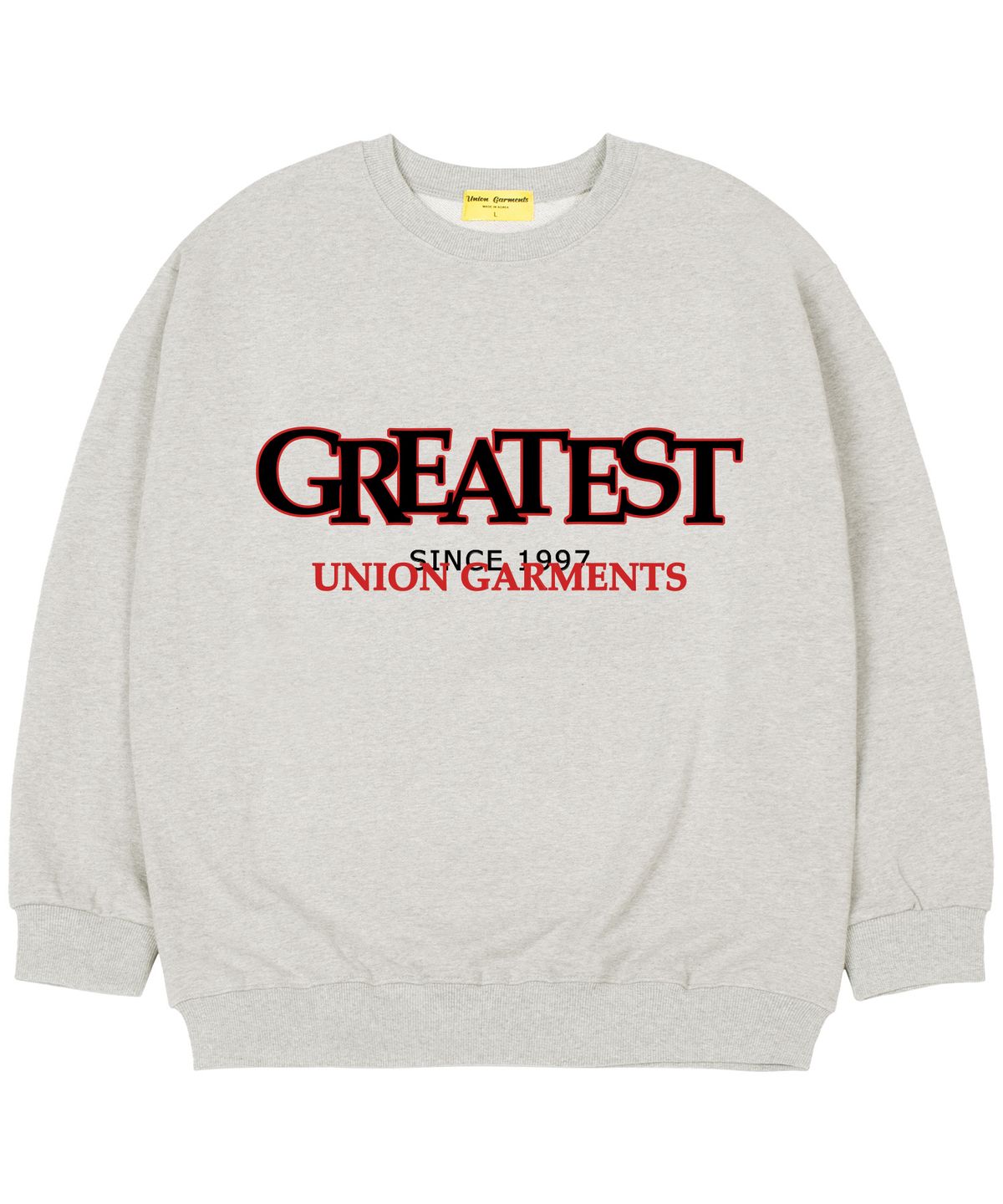 유니온가먼츠(UNION GARMENTS) [기모]그레이티스트 오버핏 맨투맨 티셔츠 오트밀