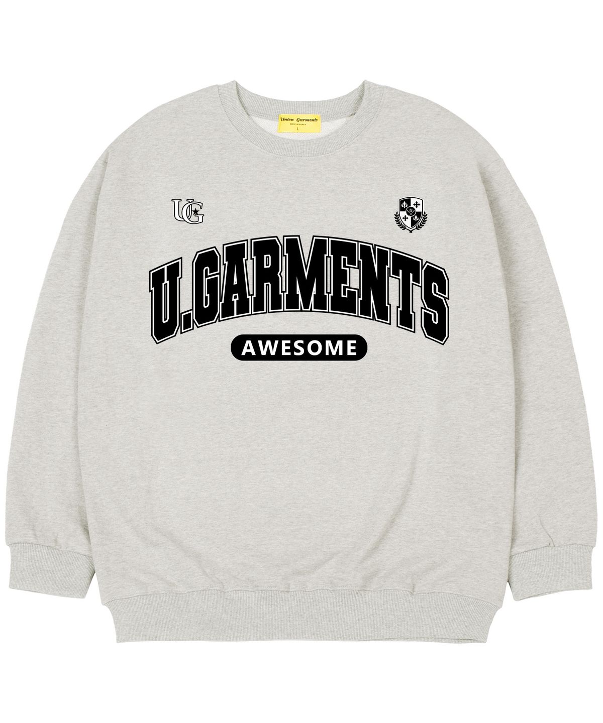 유니온가먼츠(UNION GARMENTS) [기모]UG스포티 오버핏 맨투맨 티셔츠 오트밀