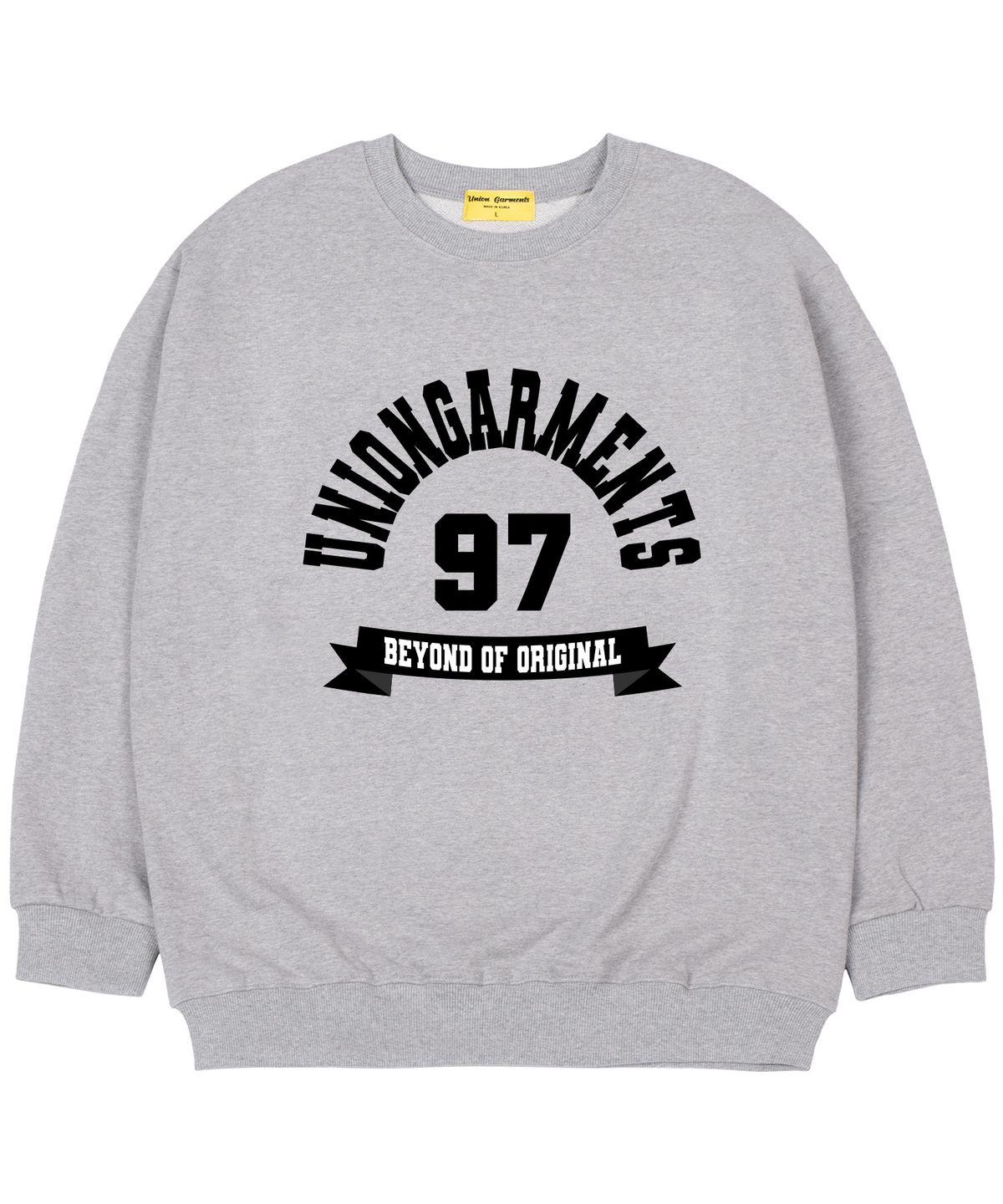 유니온가먼츠(UNION GARMENTS) [기모]97비욘드 오버핏 맨투맨 티셔츠 그레이