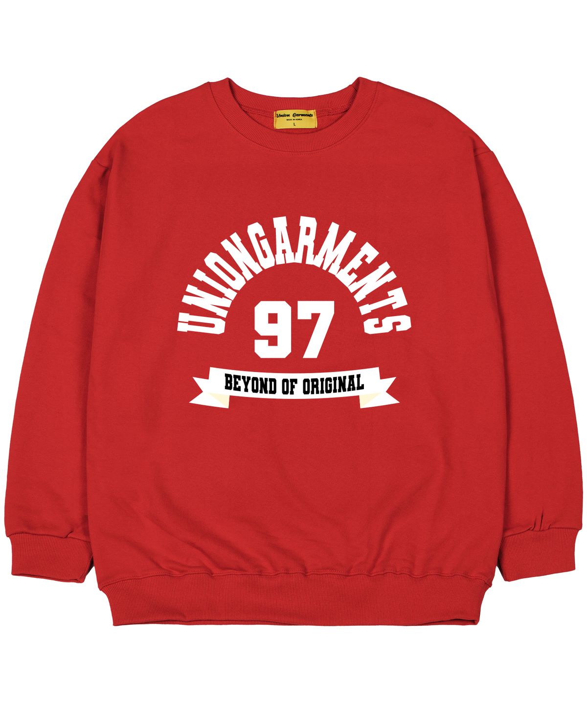 유니온가먼츠(UNION GARMENTS) [기모]97비욘드 오버핏 맨투맨 티셔츠 레드