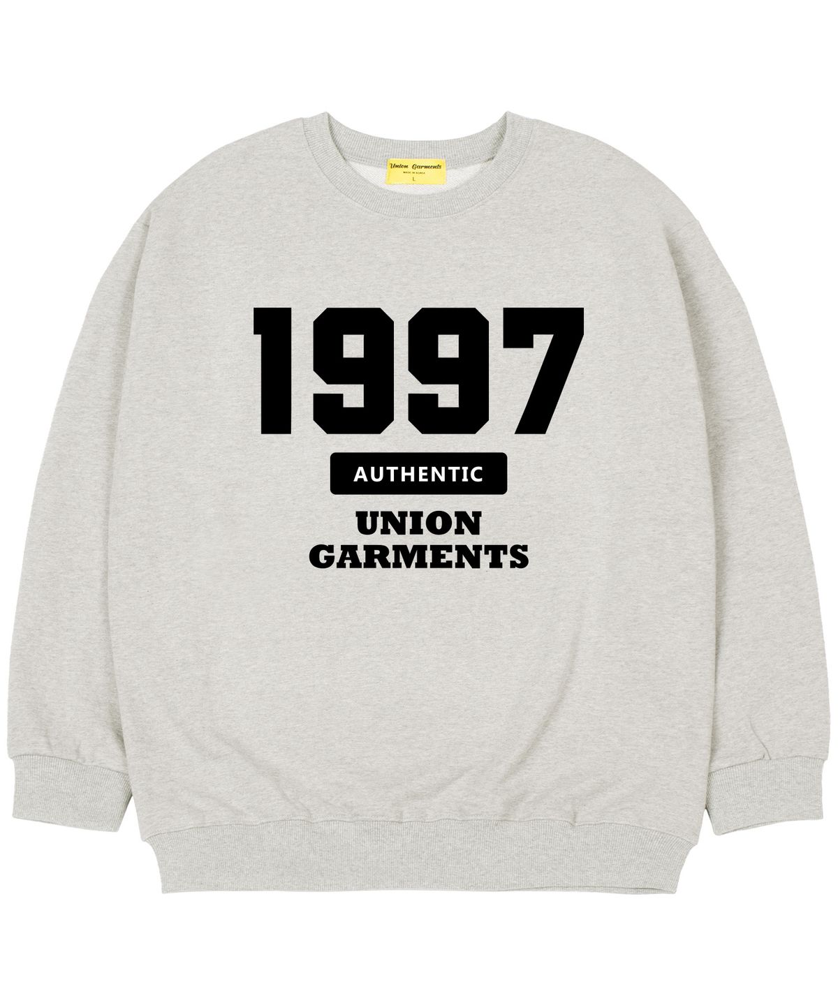 유니온가먼츠(UNION GARMENTS) [기모]1997어쎈틱 오버핏 맨투맨 티셔츠 오트밀
