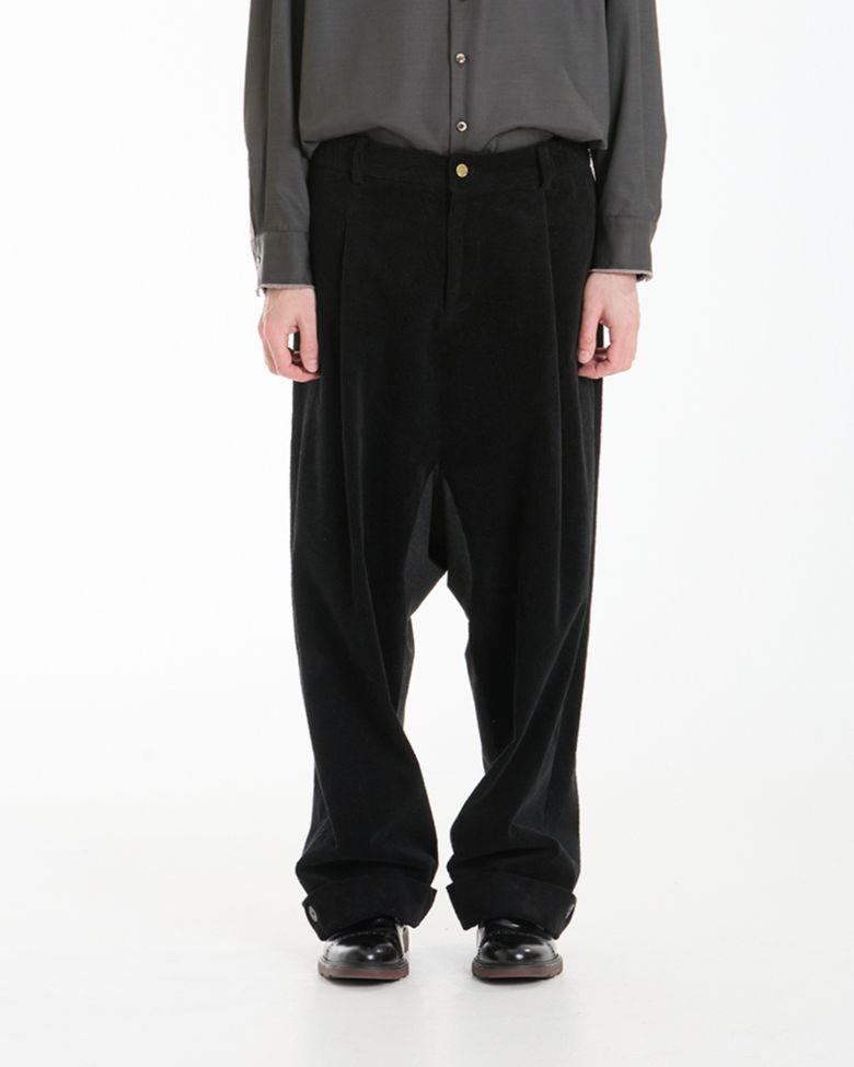 Wide Baggie Trousers (black coduroy)