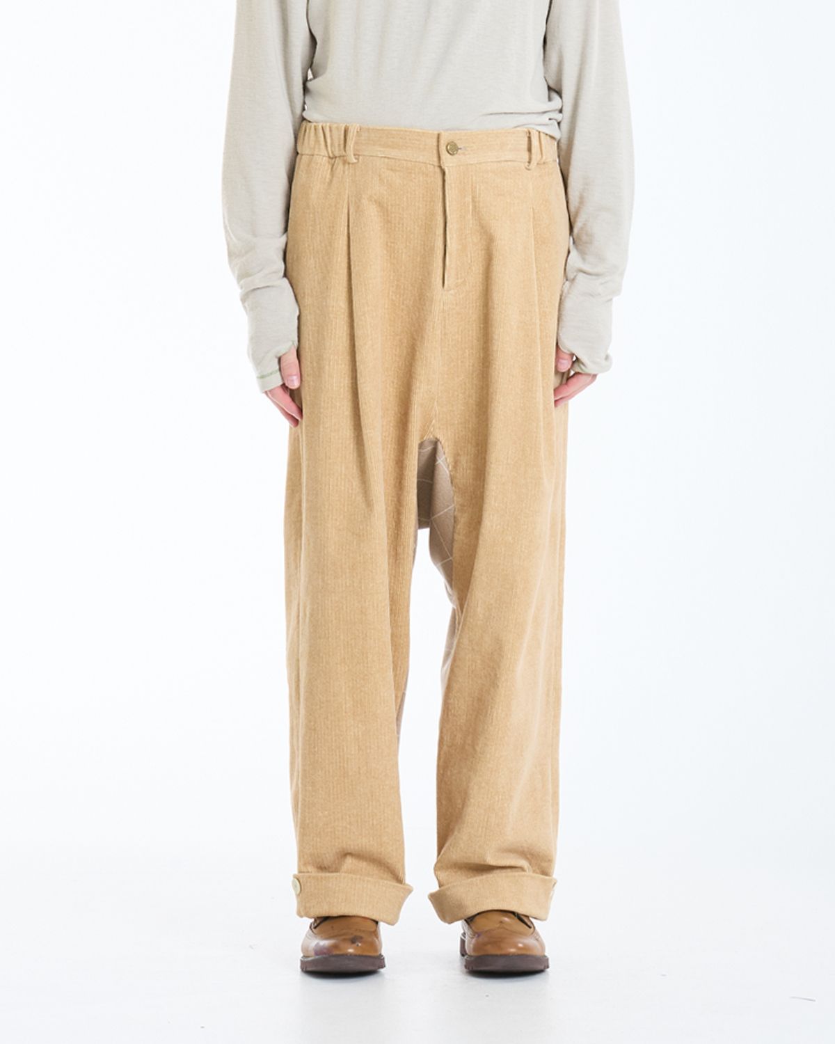 와이쏘씨리얼즈(WHYSOCEREALZ) Wide Baggie Trousers (mustard coduroy)