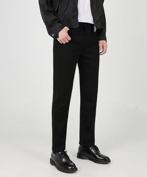 속밴딩 스판 일자 블랙 면팬츠