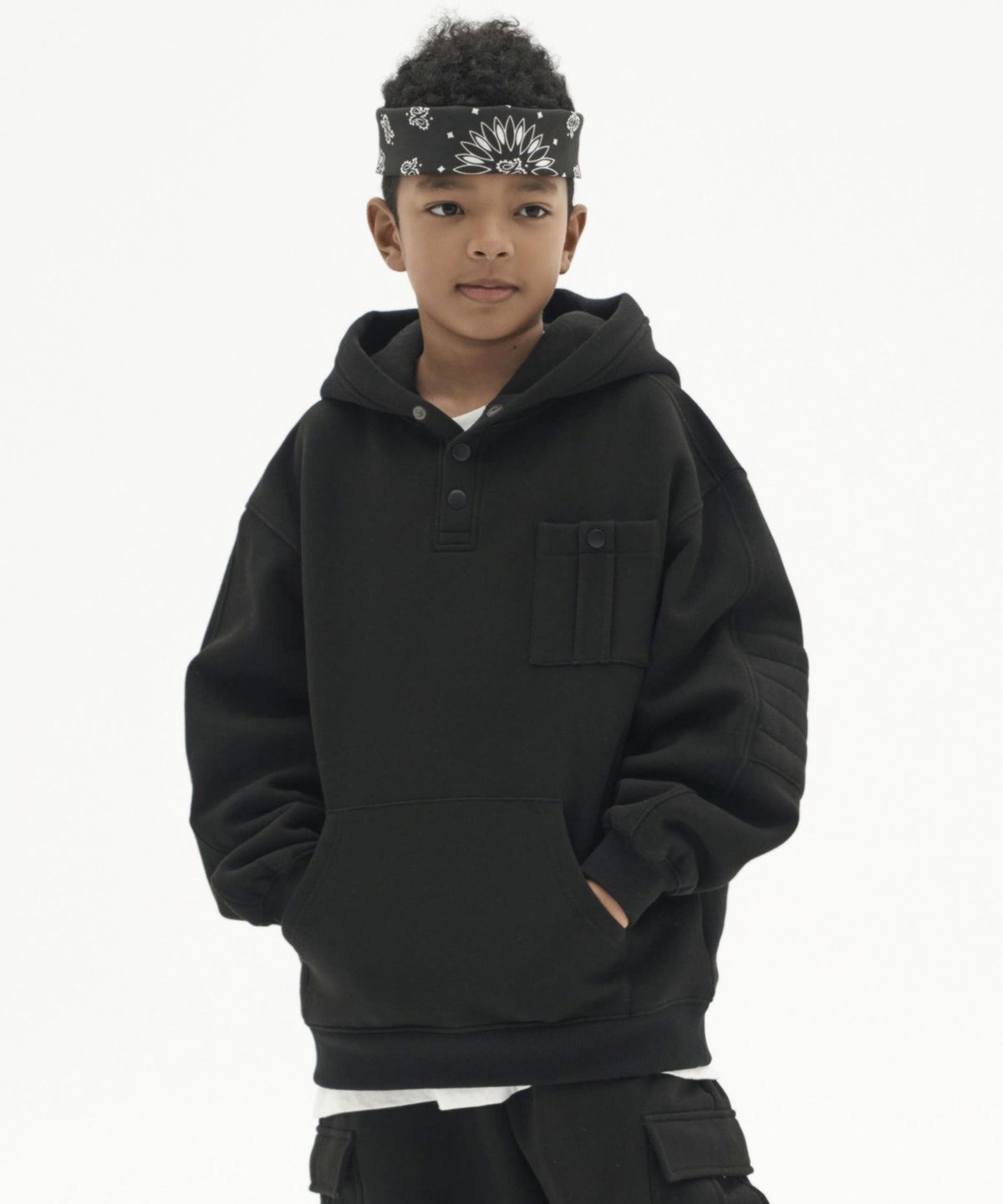 테이크이지 키즈(TAKEASY KIDS) 자이언트 엠보 후드티 (블랙)