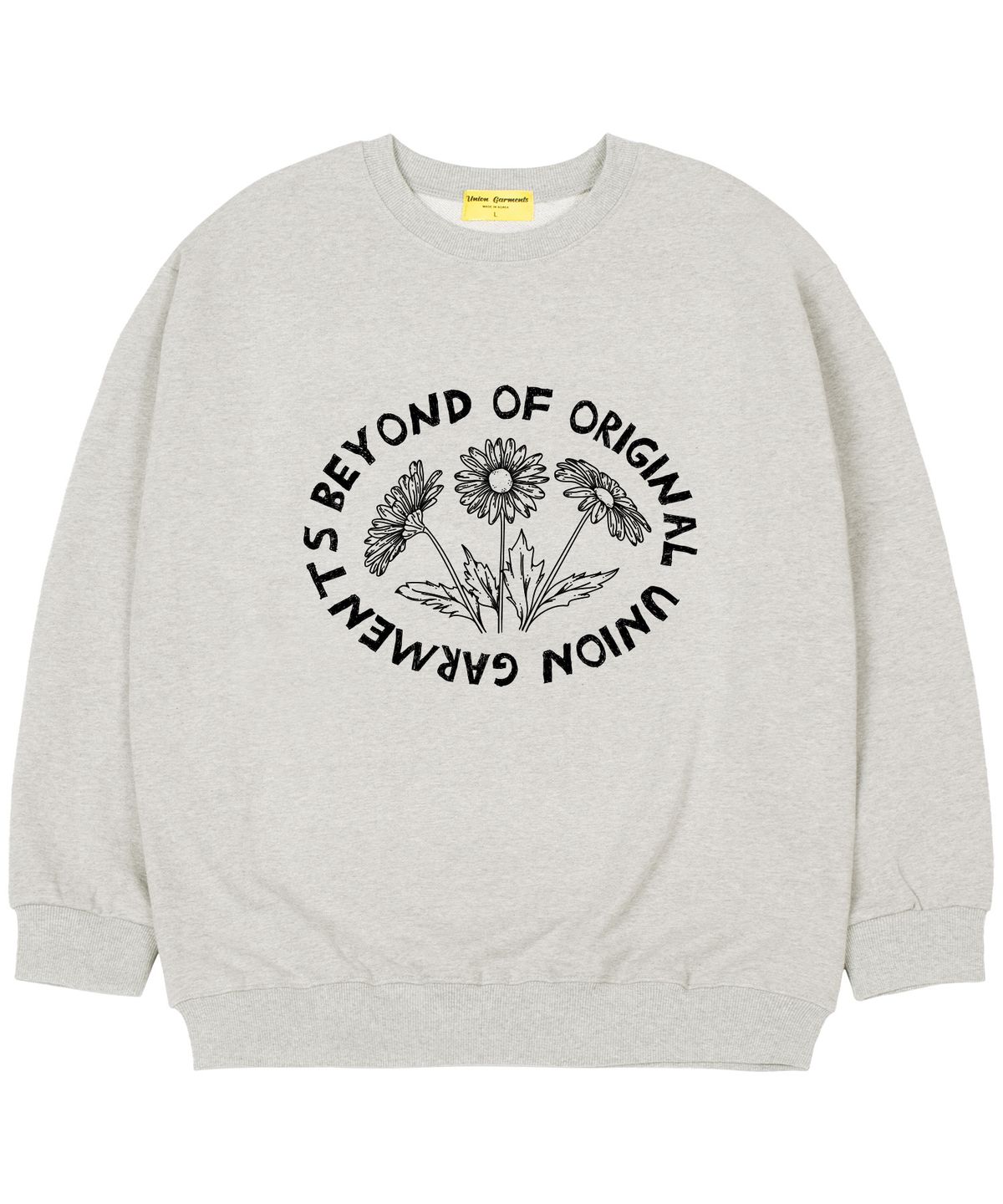 유니온가먼츠(UNION GARMENTS) [기모]비욘드플라워 오버핏 맨투맨 티셔츠 오트밀
