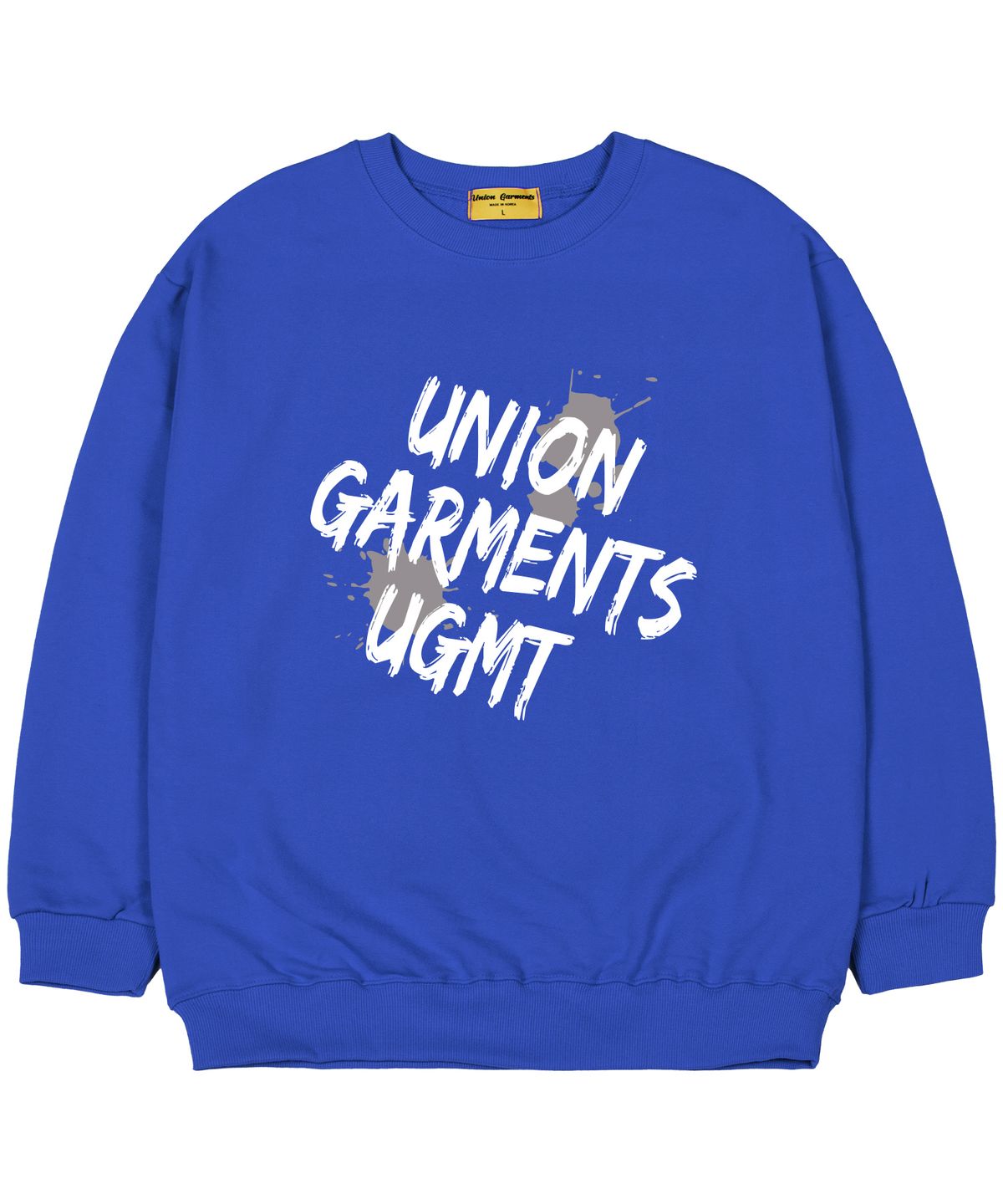 유니온가먼츠(UNION GARMENTS) [기모]슬랜티드로고 오버핏 맨투맨 티셔츠 블루