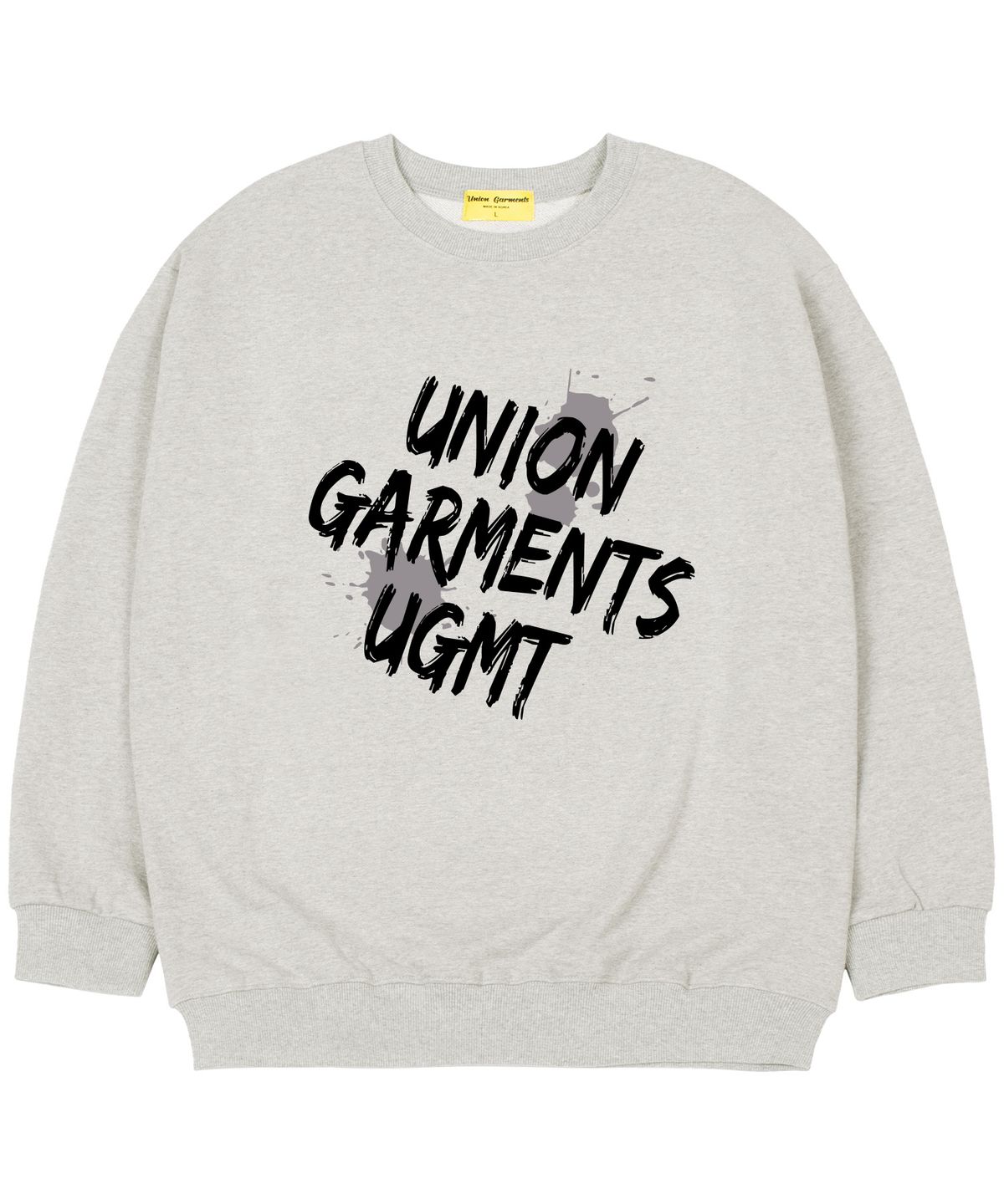 유니온가먼츠(UNION GARMENTS) [기모]슬랜티드로고 오버핏 맨투맨 티셔츠 오트밀