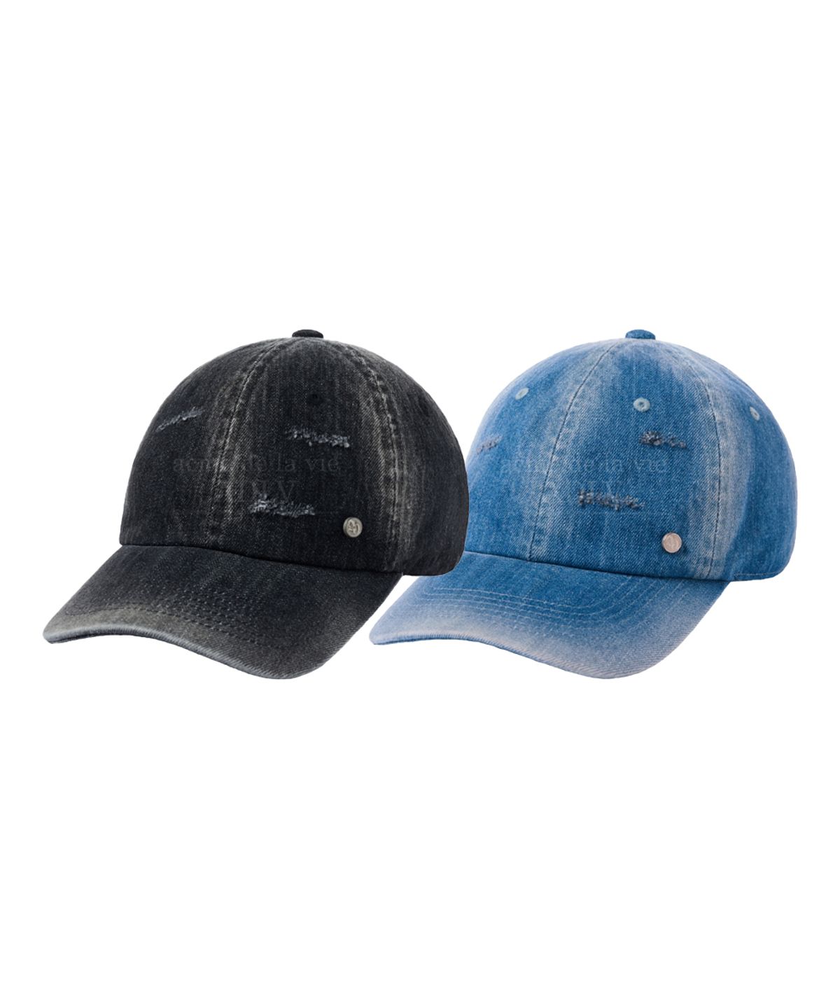 아크메드라비(ACME DE LA VIE) DAMAGE WASHING DENIM BALL CAP (2COLOR)