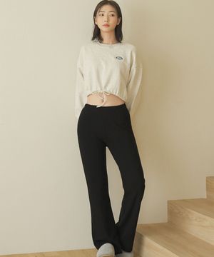 쭈리 기모 세미부츠컷 밴딩 팬츠