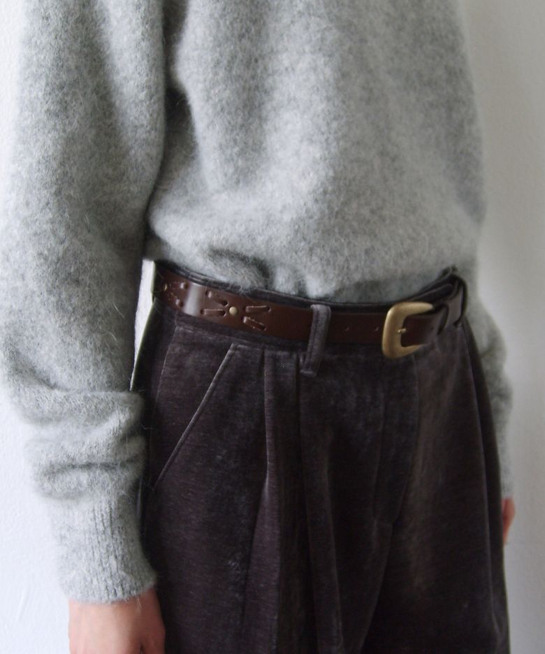 TWIST WESTERN LEATHER BELT - BROWN
