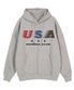USA 런닝 후드 그레이