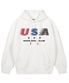 USA 런닝 후드 화이트
