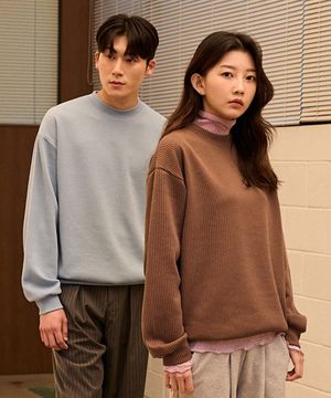 [2PACK] 니트 라운드 맨투맨