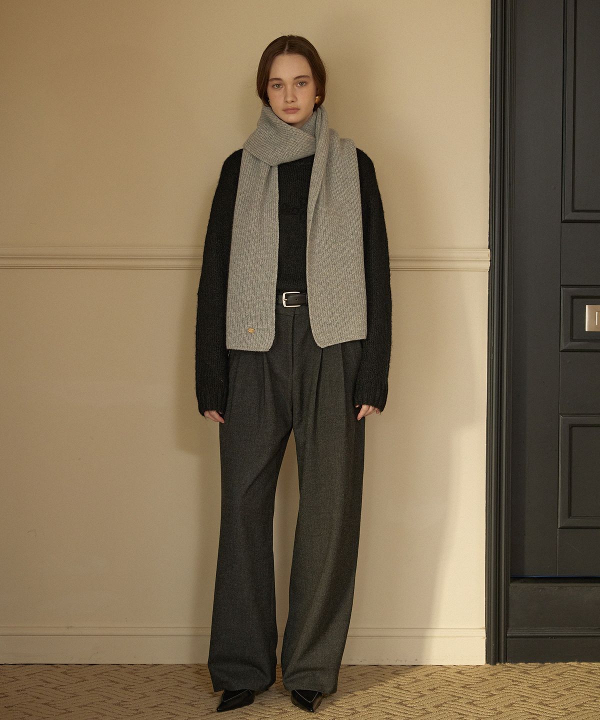 하우스 오브 폰드(HOUSE OF POND) Soft wool knit muffler (Grey)