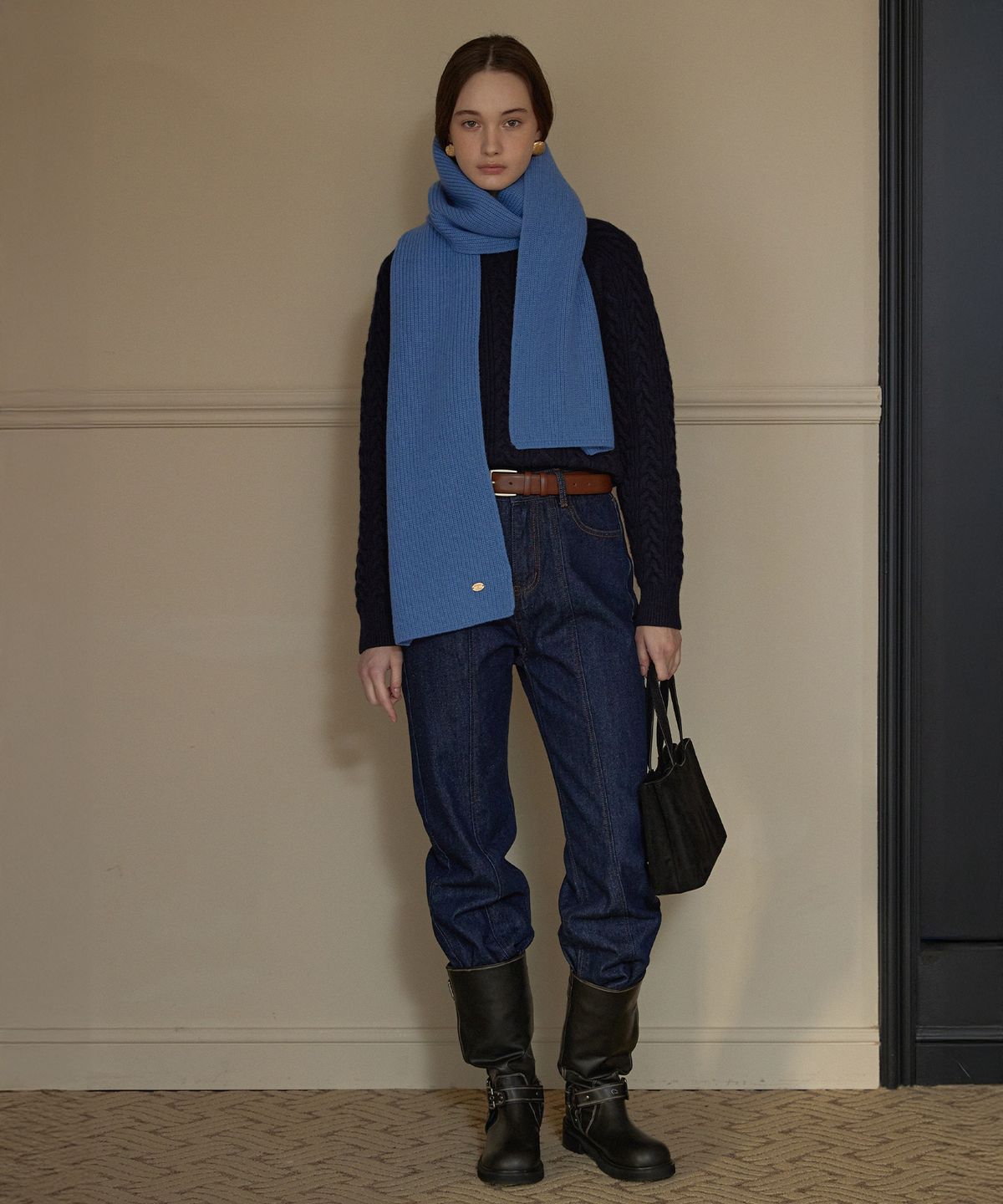 하우스 오브 폰드(HOUSE OF POND) Soft wool knit muffler (Blue)