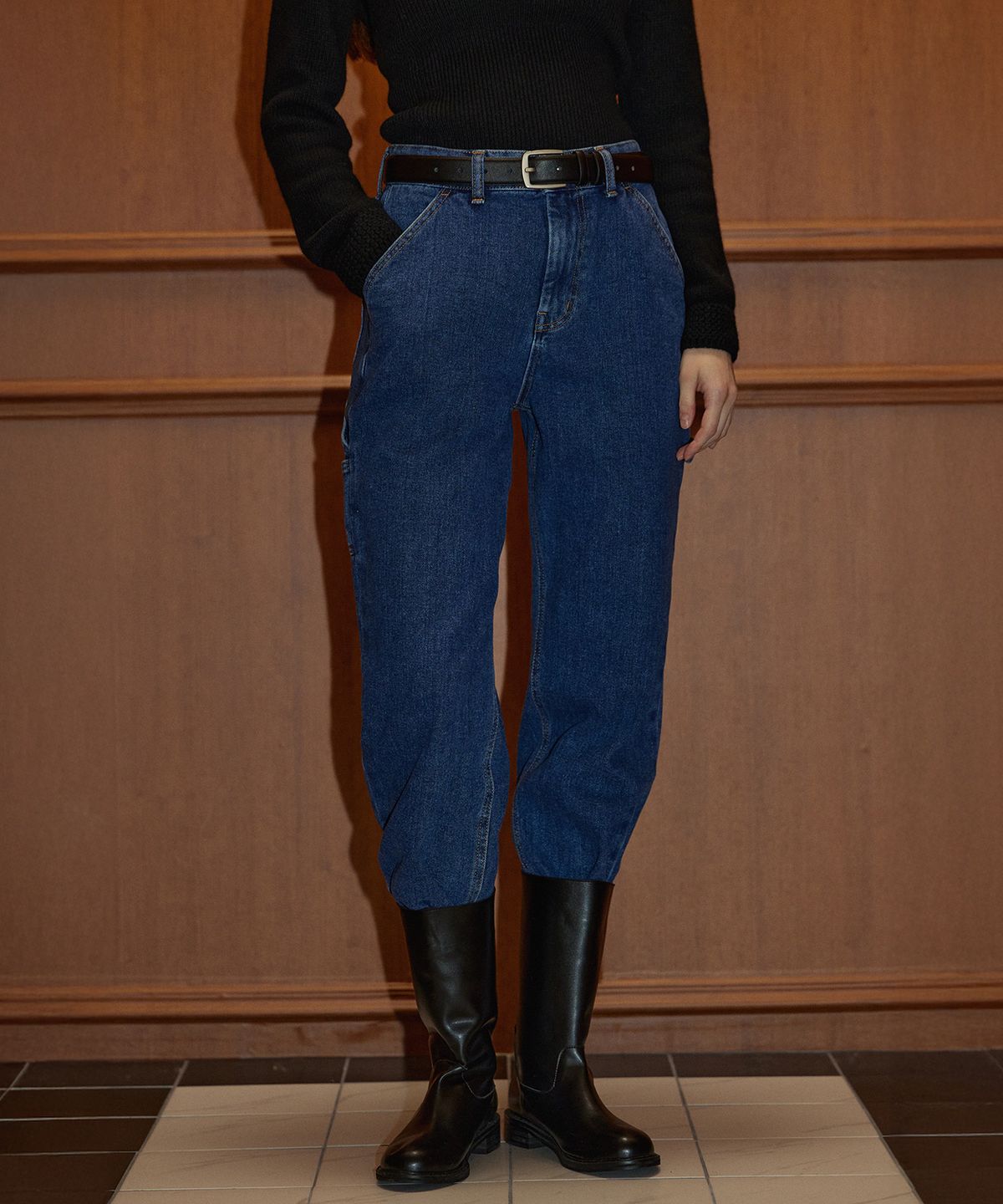 하우스 오브 폰드(HOUSE OF POND) Fleece lined worker jeans (Blue)