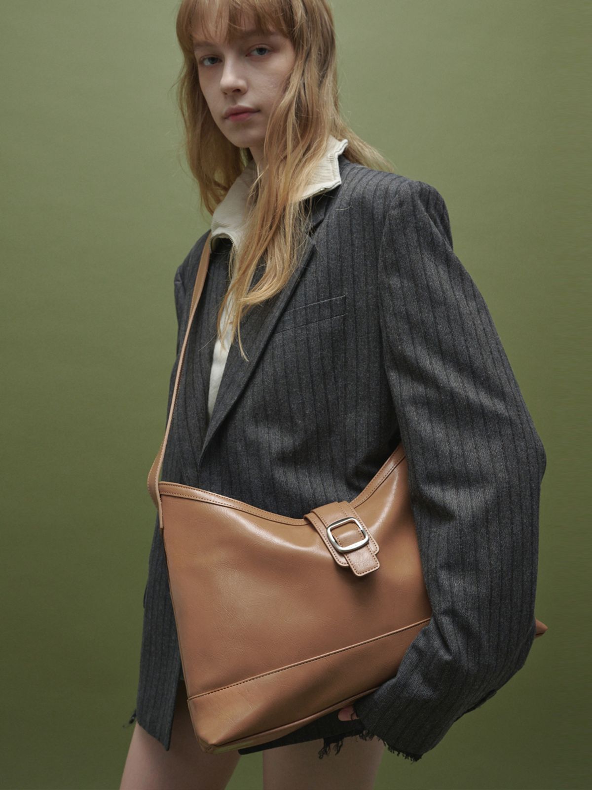 세미코드(SEMICODE) veil bag - crinkle dark beige