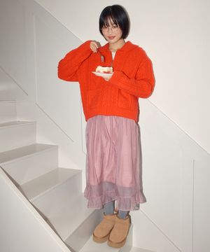 SHEER LAYERED FRILL SKIRT_PURPLE