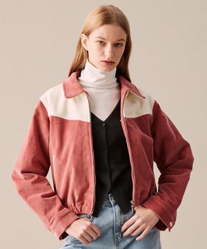 [WOMAN] WESTERN CORDUROY CROP JACKET INDI PINK