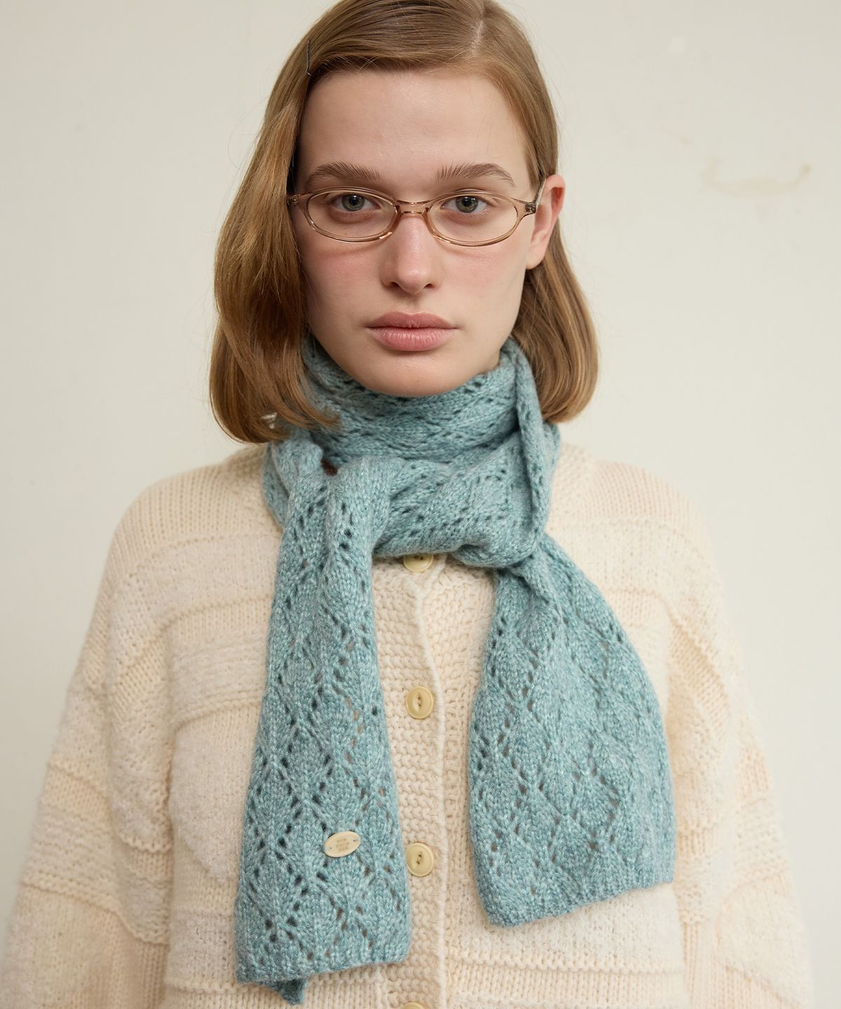펀프롬펀(FUNFROMFUN) LUMINO KNIT MUFFLER, JADE GREEN