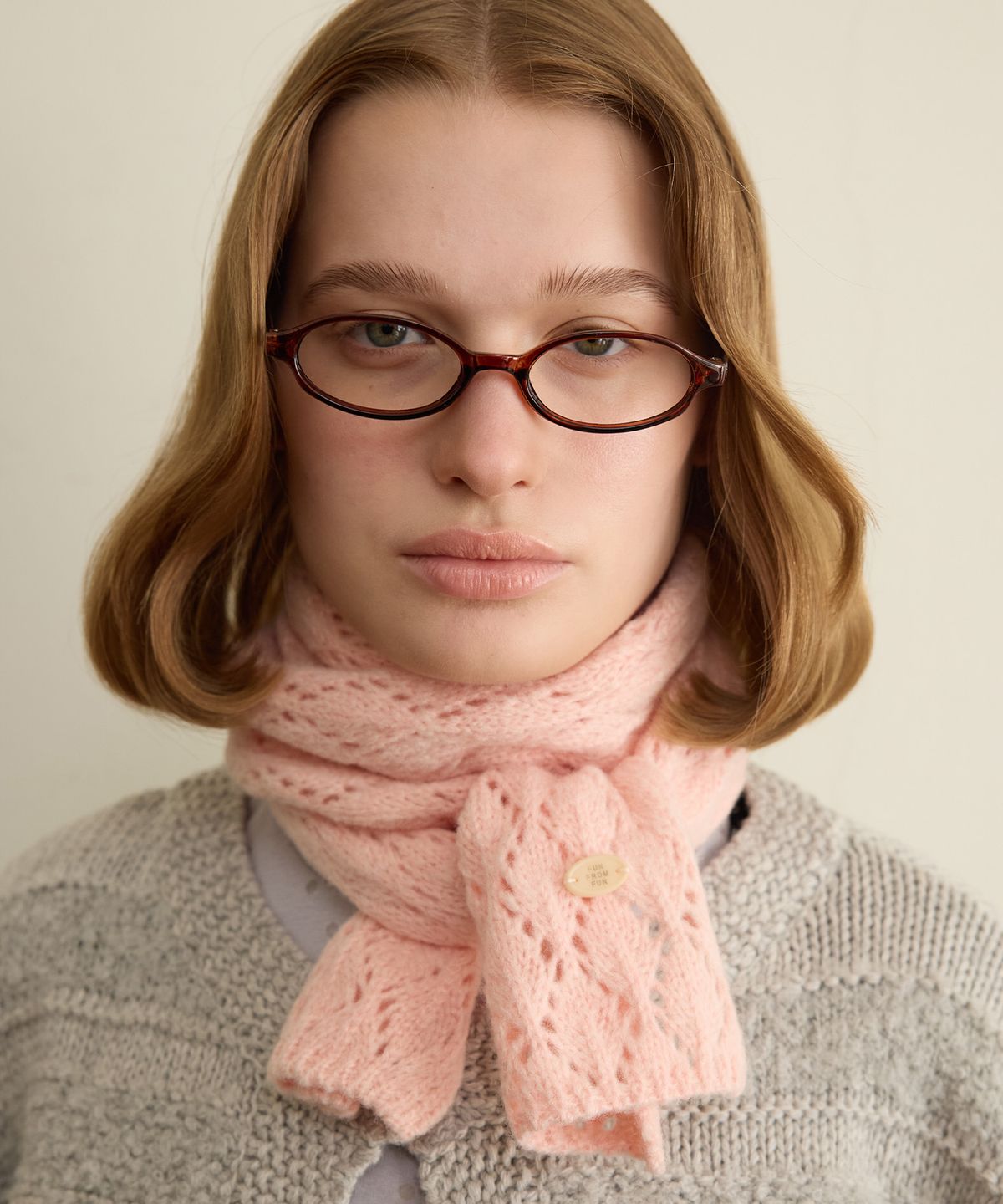 펀프롬펀(FUNFROMFUN) LUMINO KNIT MUFFLER, PINK