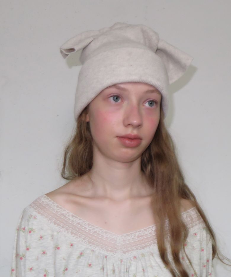 KNOTTED BEANIE, BEIGE