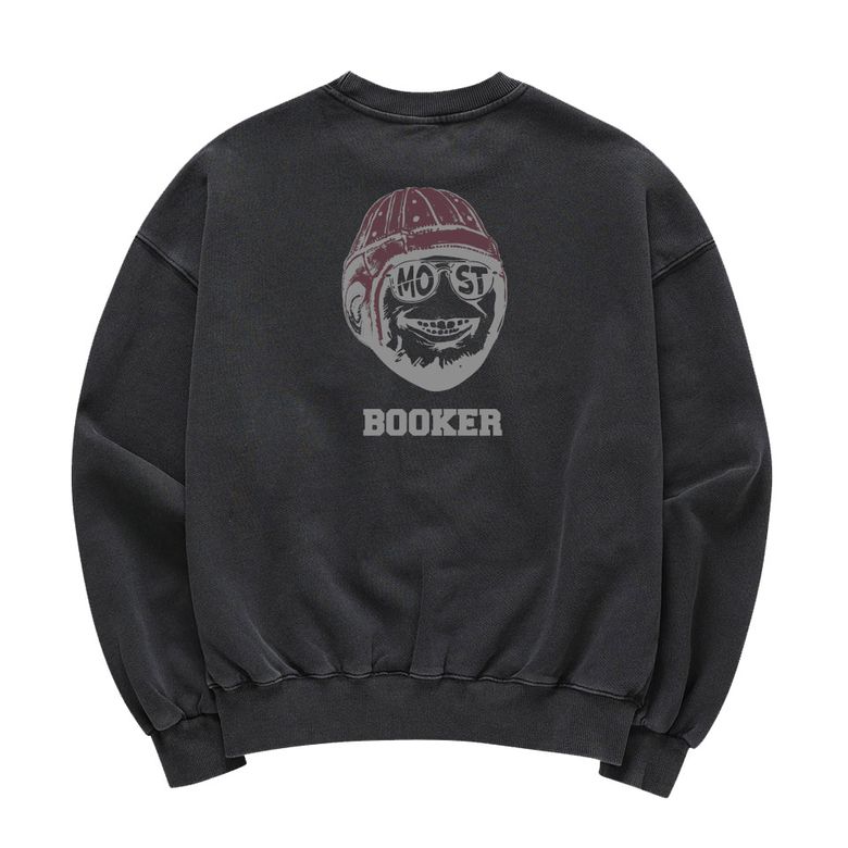 MM42 BOOKER 피그먼트 맨투맨_다크그레이